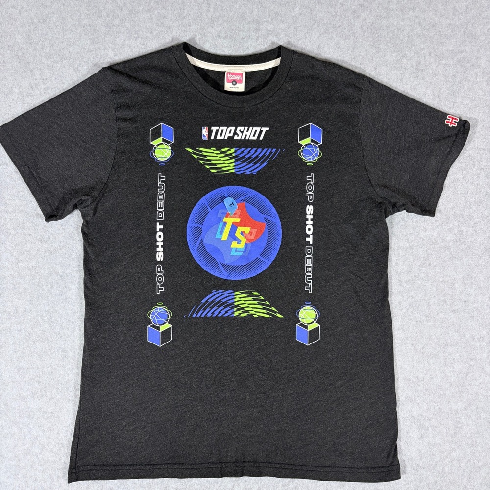 Homage NBA Top Shot Debut Graphic T-Shirt Charcoal Gray Men Size M Basketball